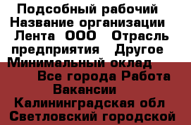 Подсобный рабочий › Название организации ­ Лента, ООО › Отрасль предприятия ­ Другое › Минимальный оклад ­ 22 500 - Все города Работа » Вакансии   . Калининградская обл.,Светловский городской округ 